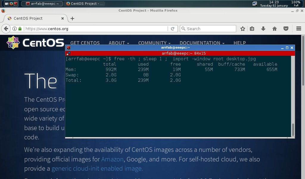 CentOS 7 i686 running on Asus Eeepc 900